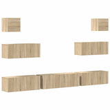 7 Piece TV Cabinet Set Sonoma Oak Engineered Wood 3114544