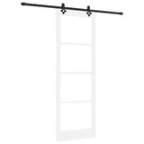 Sliding Door White 83 x 232 cm Solid Pine Wood and Glass 3332310