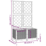 Garden Planter with Trellis Brown 80x40x136 cm PP 318261
