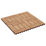 22 pcs Decking Tiles 30x30 cm 2 sqm WPC Teak Colour 277804
