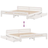 Bed Frame White Solid pinewood 200x200 cm Bed Frame Rectangular 3309027