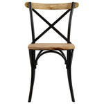 Cross Chairs 2 pcs Black Solid Mango Wood 247316