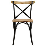 Cross Chairs 2 pcs Black Solid Mango Wood 247316