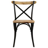 Cross Chairs 2 pcs Black Solid Mango Wood 247316