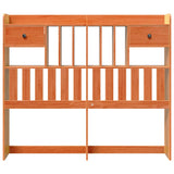 Headboard with Storage Wax Brown 135 cm Solid Wood Pine 855516
