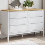 Chest of Drawers FLORO White Solid Wood Pine 374012