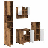 Bathroom Furniture Set 4 pcs Old Wood Engineered wood & Metal 3392971