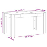 Dining Table Artisan Oak 140x74.5x76 cm Engineered Wood 856573