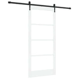 Sliding Door ORKDAL White 93 x 202 cm Solid Pine Wood and Glass 3332484