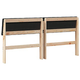 Upholstered Headboard Black 150 cm Solid Pine Wood 879226