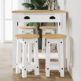 5 Piece Bar Set White Solid Wood Pine 3217077
