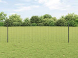 Welded Wire Fence 10 x 1 m PVC-Coated Steel Grey Mesh 3336089