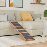 Dog Ramp Grey 120x30 cm Solid Wood Fir 172419