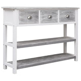 Sideboard Antique Grey 108x30x76 cm Solid Paulownia Wood 338543