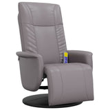 Massage Recliner Chair with Footrest Grey Faux Leather 356515