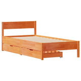 Bed Frame without Mattress Wax Brown 90x200 cm Solid Wood Pine 3301760