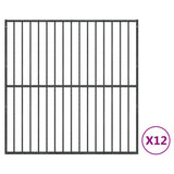 Dog Playpen 12 Panels Black Galvanised Steel 3209554