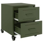 ZNTS Bedside Cabinets 2 pcs Olive Green 36x39x43.5 cm Steel 846635