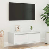 TV Cabinet with LED Lights White 75x35.5x25 cm 860229