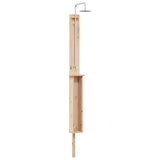 Outdoor Shower 246 cm Solid Pine Wood and Stainless Steel 886352