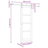 Sliding Door Natural and White 73.5 x 211 cm Solid Pine Wood 3445414