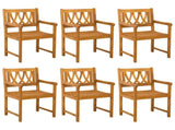 Garden Chairs 6 pcs Natural Solid Acacia Wood 3416304