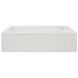 Basin with Faucet Hole Rectangular Ceramic White 46x25.5x12 cm 142343