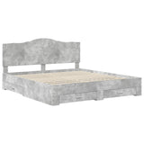Bed Frame Concrete Grey 200 x 200 cm Engineered Wood 3413565