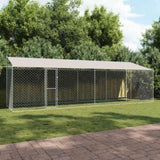 Dog Cage with Roof Silver 800 x 200 x 256 cm Steel and PE 3368303