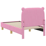 Toddler Bed Frame with Headboard Pink 70 x 140 cm Fabric 42011207