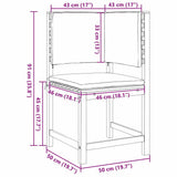 Garden Chair Brown 50 x 50 x 91cm Solid Acacia wood 4107159