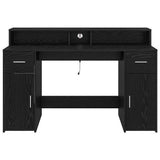 Desk with Drawer Black oak 140 x 55 x 91 cm Engineered wood 3365612