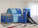 Kids'Loft Bed Frame Black and Blue 107 x 200 cm Metal 42020884