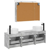 Bathroom Cabinet Set 4 pcs Concrete Grey Engineered Wood 3406658