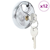 Discus Locks with Keys 12 pcs Silver 8 x 2.8 x 8 cm 42020752