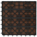 22 pcs Decking Tiles 30x30 cm 2 sqm WPC Dark Brown 277796