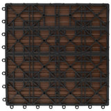 22 pcs Decking Tiles 30x30 cm 2 sqm WPC Dark Brown 277796