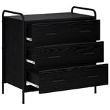 Drawer Cabinet Black Oak 70 x 39.5 x 71 cm Engineered Wood 8013878