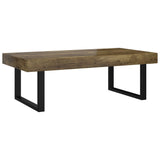 Coffee Table Dark Brown and Black 120x60x40 cm MDF and Iron 286103