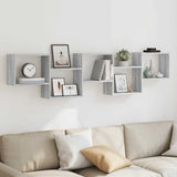 Wall Cube Shelf 5 Compartments Grey Sonoma Engineered Wood 860000