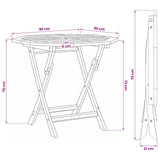 Folding Garden Table Natural 90 x 90 x 75 cm Solid Teak Wood 42042412