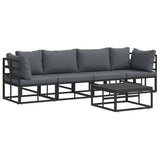 Garden Sofa Set 5 pcs Black Metal 3378843