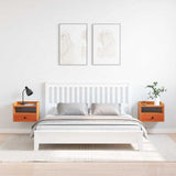 Bedside Table 2 pcs Wax Brown 38 x 36 x 29.5 cm Solid pine wood 873516