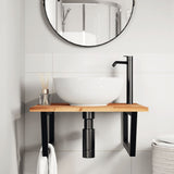 Basin Shelf Wall Mounted Steel and Solid Wood Acacia 3302883