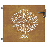Garden Gate 85x100 cm Corten Steel Tree Design 153209