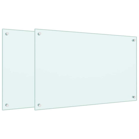 Kitchen Backsplashes 2 pcs White 80x50 cm Tempered Glass 3315787