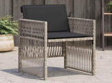 Garden Chairs with Cushions 4 pcs Light Grey Poly Rattan 364971