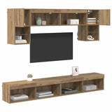TV Wall Units with LED 6 pcs Artisan Oak Engineered Wood 3402963