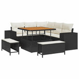 Garden Sofa Set with Cushion with Storage 8 pcs Black and Cream 3363945