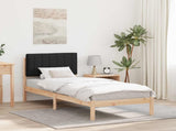 Bed Frame with Upholstered Headboard Black 75 x 190 cm 878091